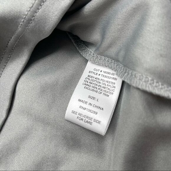 Trixxi Girl Gray Silver Metallic Dress Size L - Picture 10 of 10